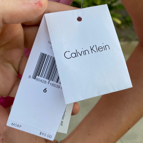 Calvin Klein colorful pink and purple multi color water color dress - Picture 5 of 6